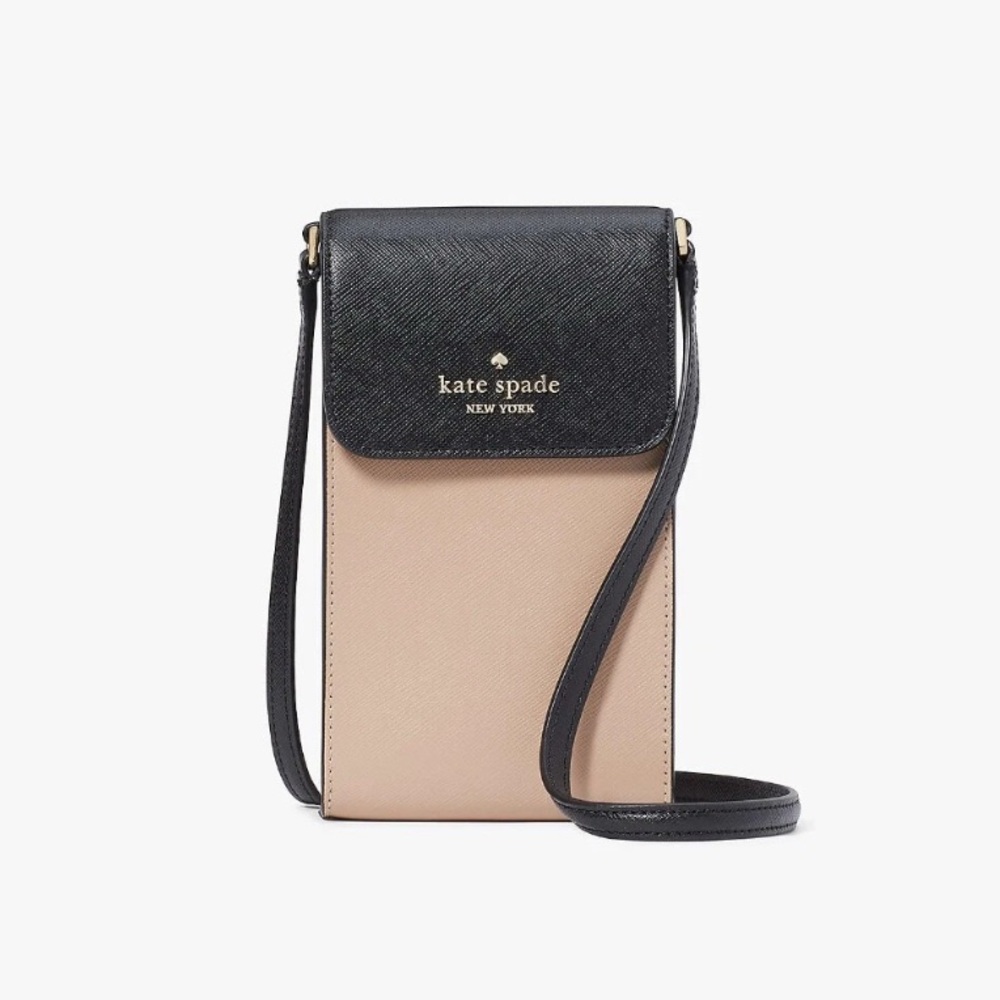 Kate Spade Madison Black and Tan Phone Crossbody Bag